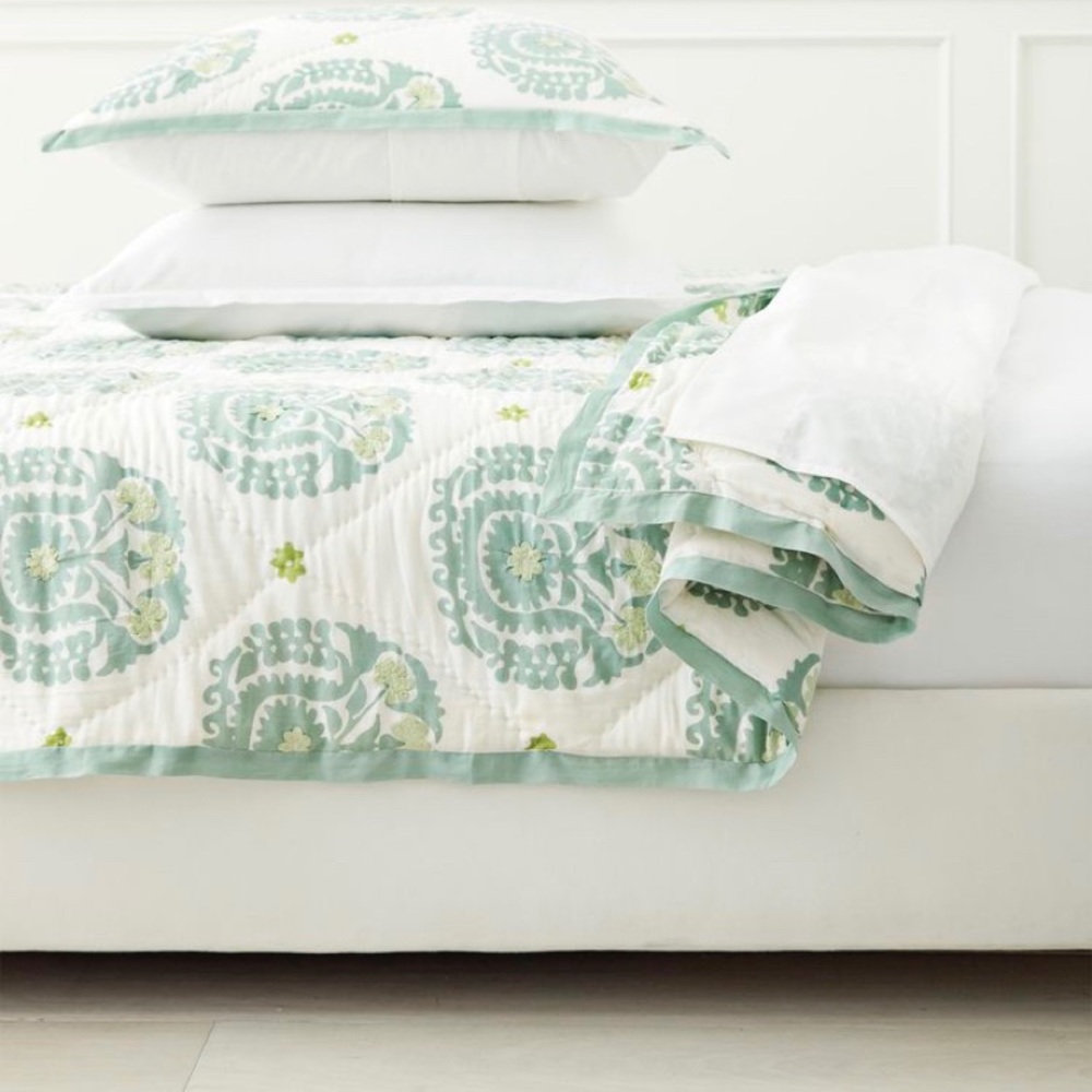 NWT Serena & Lily Suzani King Quilt + 2 Euro Shams